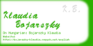 klaudia bojarszky business card